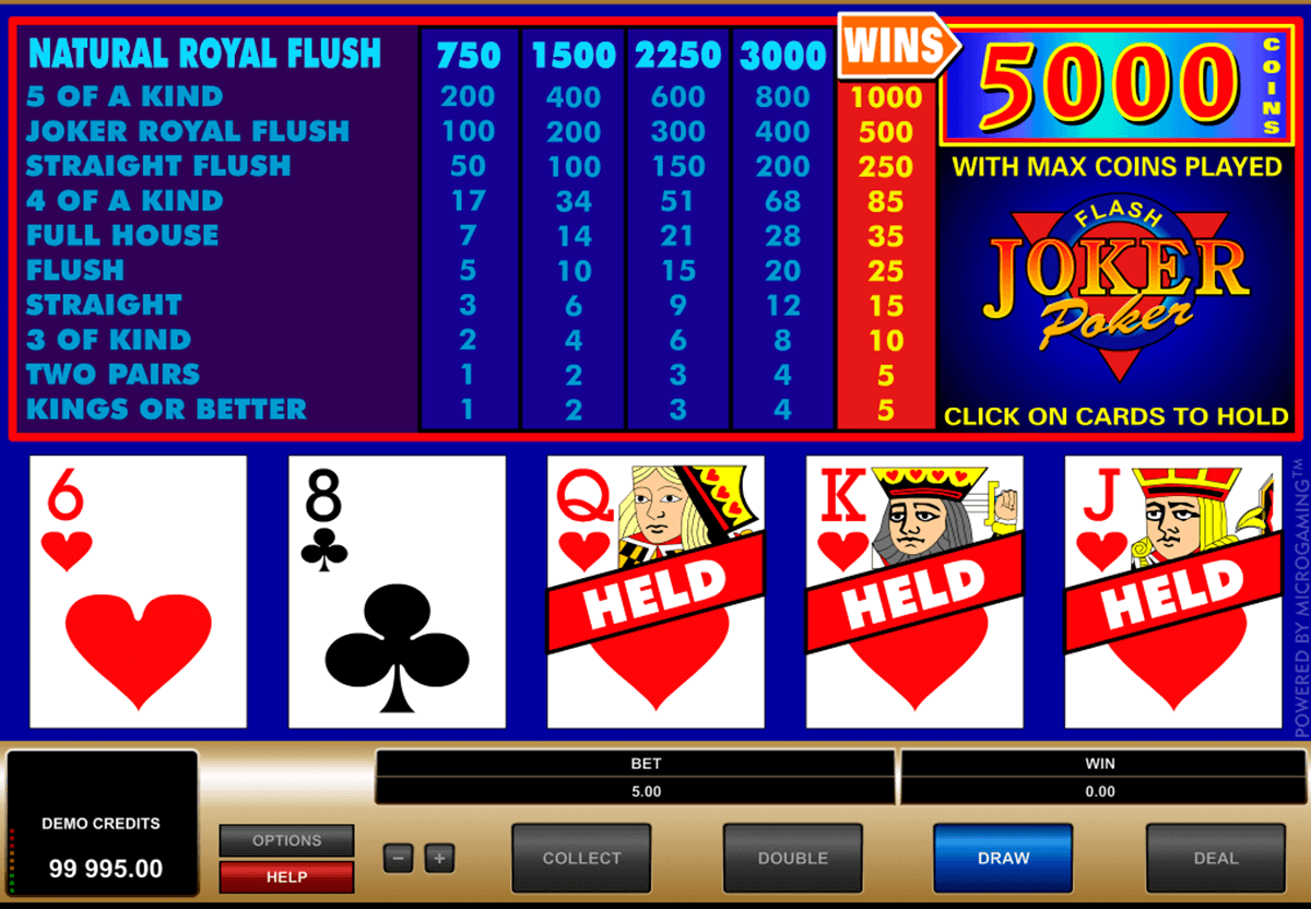 free joker poker video games